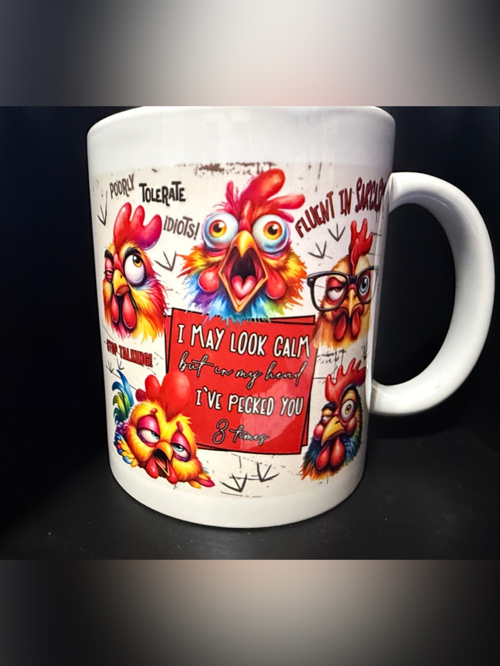 NEW 11 oz Funny Colorful Rooster Ceramic Coffee Mug